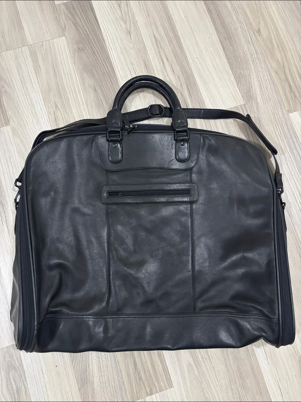 Marco Polo Club Black Leather Men’s Garment Bag‎ - Classic Travel Brief